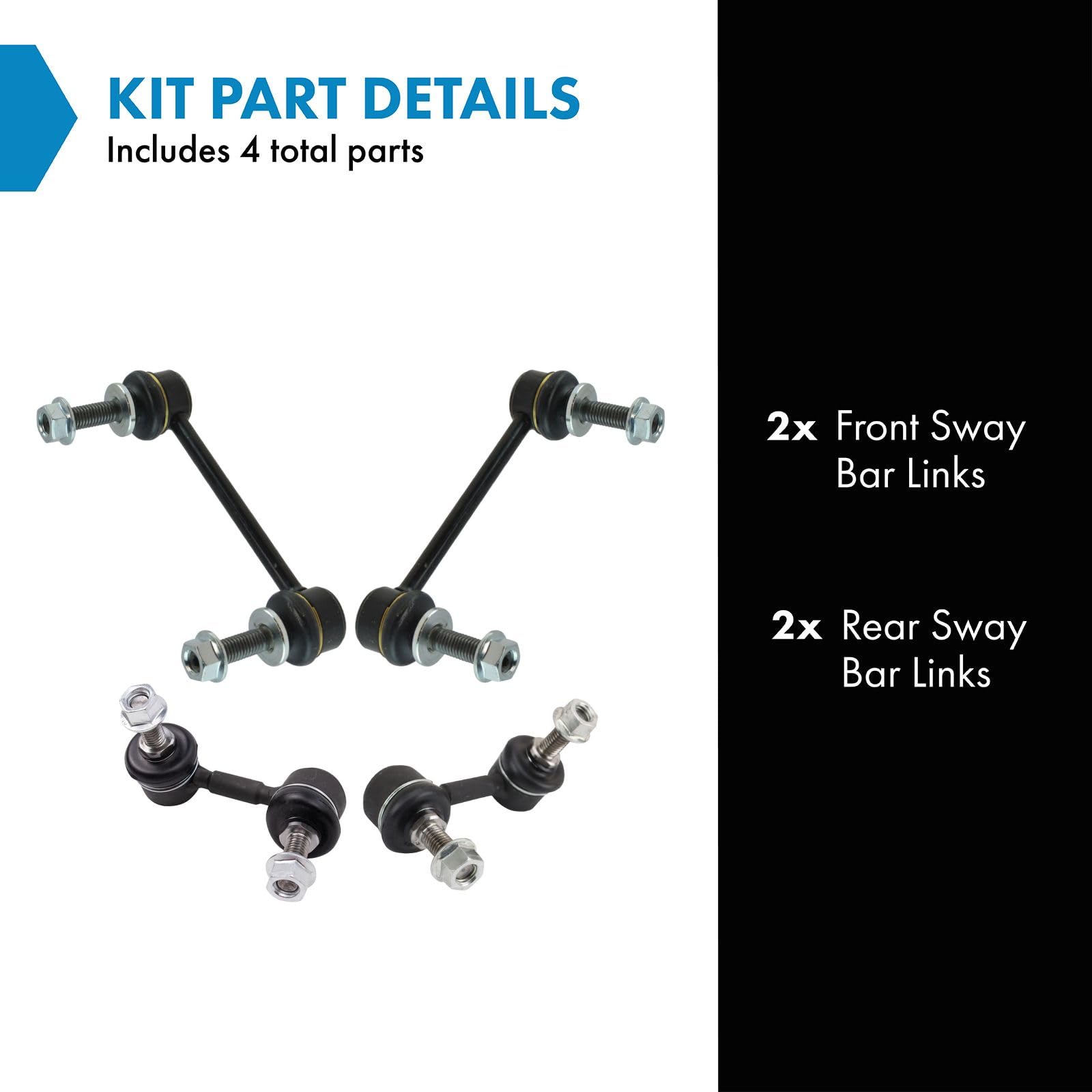 Trq Sway Bar Stabilizer Link Set Compatible With 2004-2009 Cadillac Srx 2005-2011 Sts