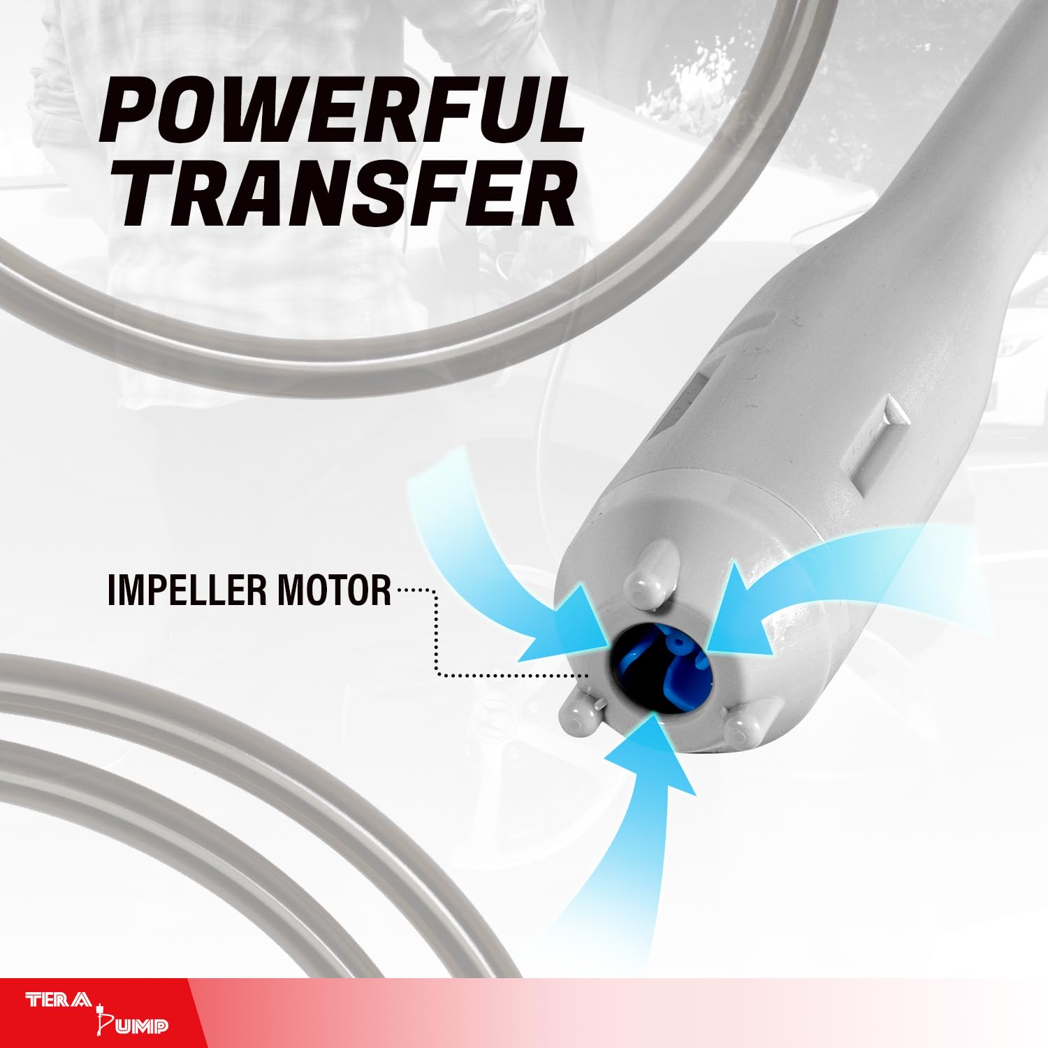 TERA PUMP 2nd Gen Multipurpose Battery Powered Fuel Transfer Pump With Lever Action Style Nozzle - Telescopic Suction Tube for V