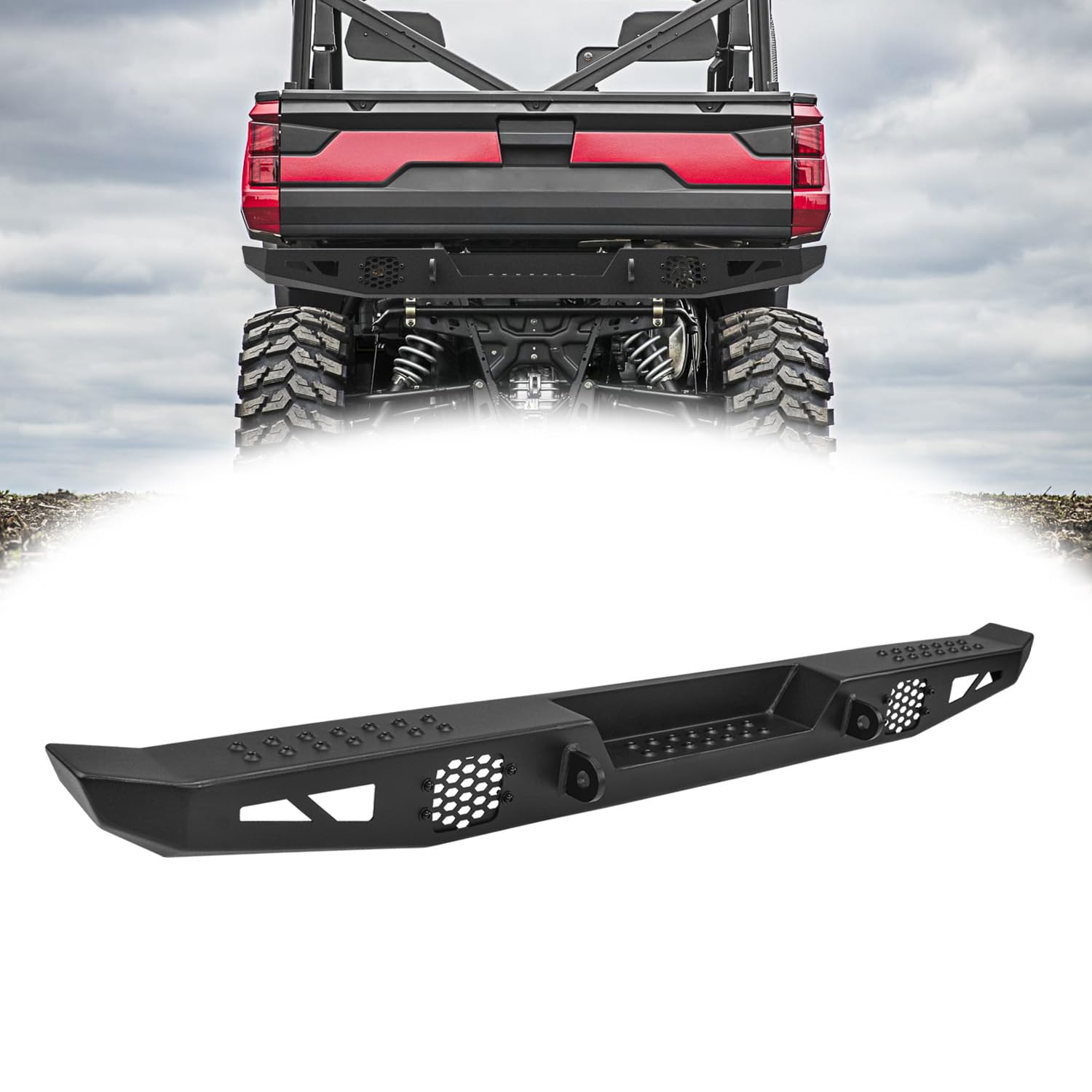 Navifree Sheet Metal Rear Bumper Fit For 2018-2023 Polaris Ranger 1000
