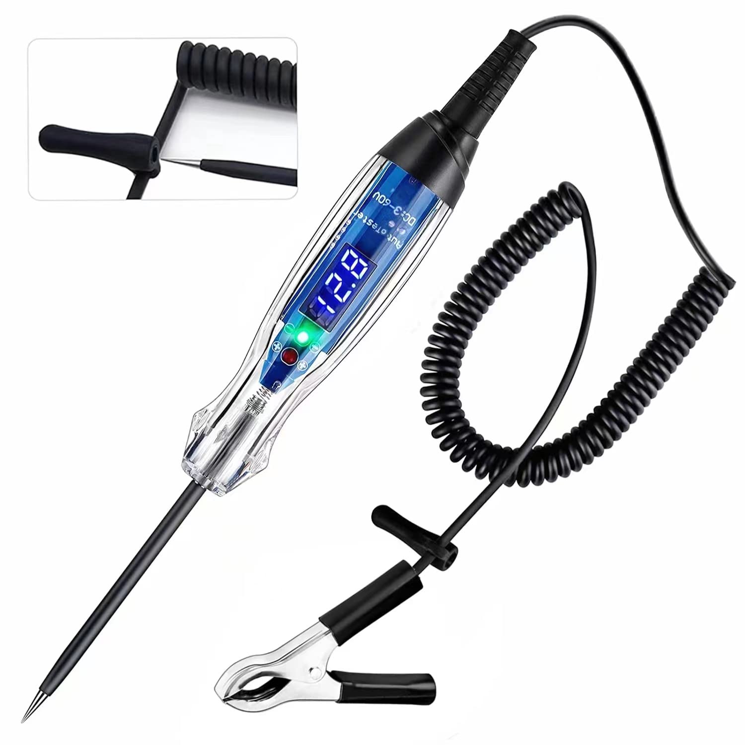 ATOBLIN Test Light Automotive, 3-60V DC LED Digital Circuit Tester, Heavy Duty Light Tester with Voltmeter, Auto Voltage Tester 