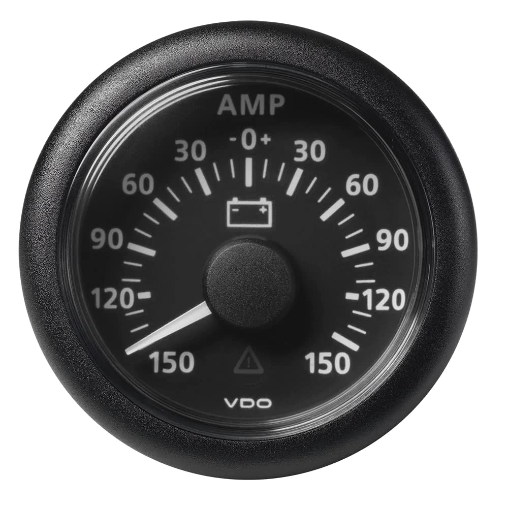 Vdo A2C59512329 Marine 2-1/16 [52Mm] Viewline Battery Status Gauge -150/+150Amp - 8 To 32V - Black Dial & Bezel