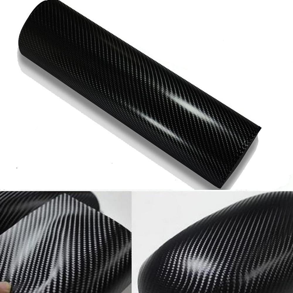 Diyah 4D Black Carbon Fiber Vinyl Wrap Sticker With Air Release Bubble Free Anti-Wrinkle (12'' X 60'' / 1Ft X 5Ft)