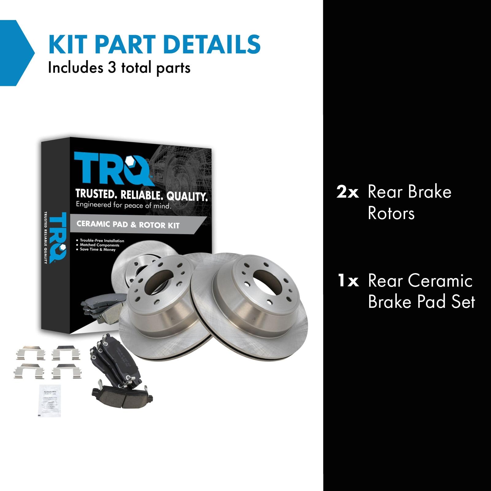 Trq Rear Premium Posi Disc Brake Pad & Rotor Kit Set For Gm Suv Truck