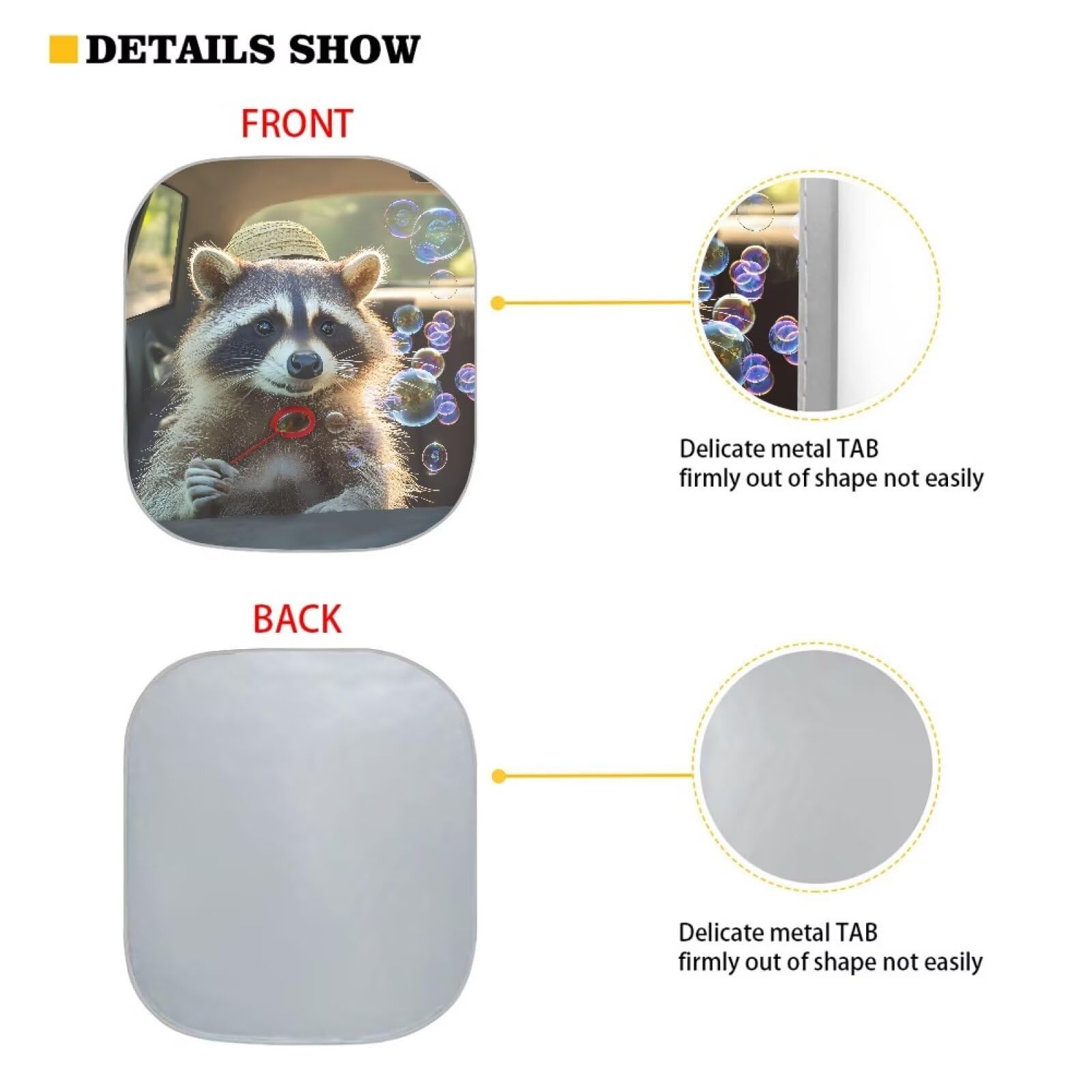 Renewold Car Windshield Sunshade Car Front Window Sun Shade For Most Sedans Suv Truck Raccoon Animal Driving Auto Sun Blocker Vi