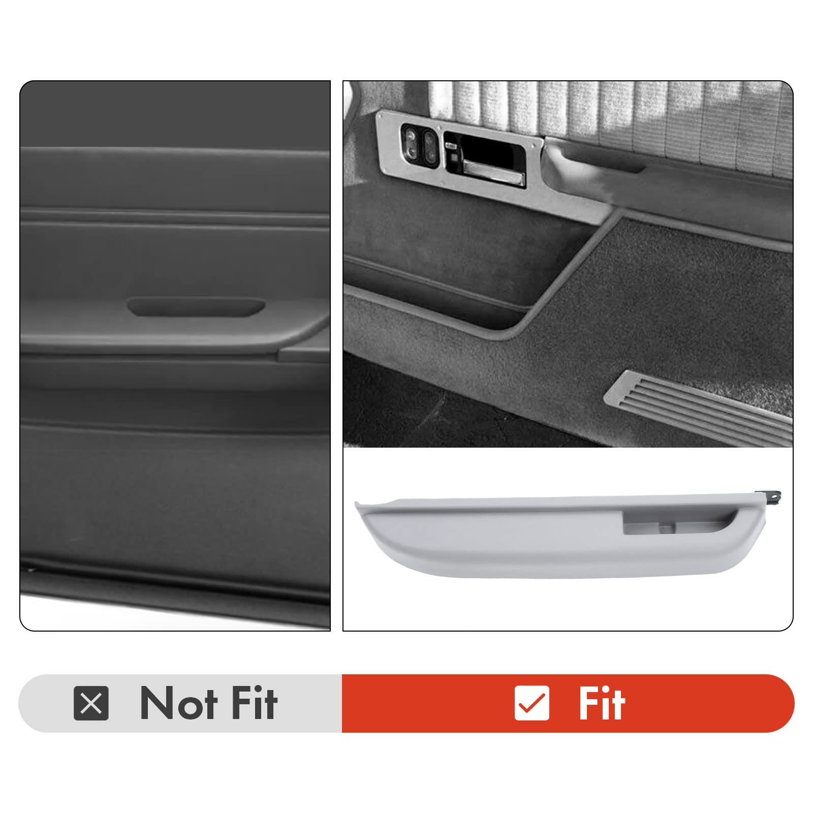 A-Premium Gray Door Armrest Compatible with Chevrolet & GMC Vehicles - C1500/C2500/C3500/K1500/K2500/K3500 1990-1994, Blazer/Yukon/C1500/C2500/K1500/K2500 Suburban 1992-1994 - Front Left Driver Door
