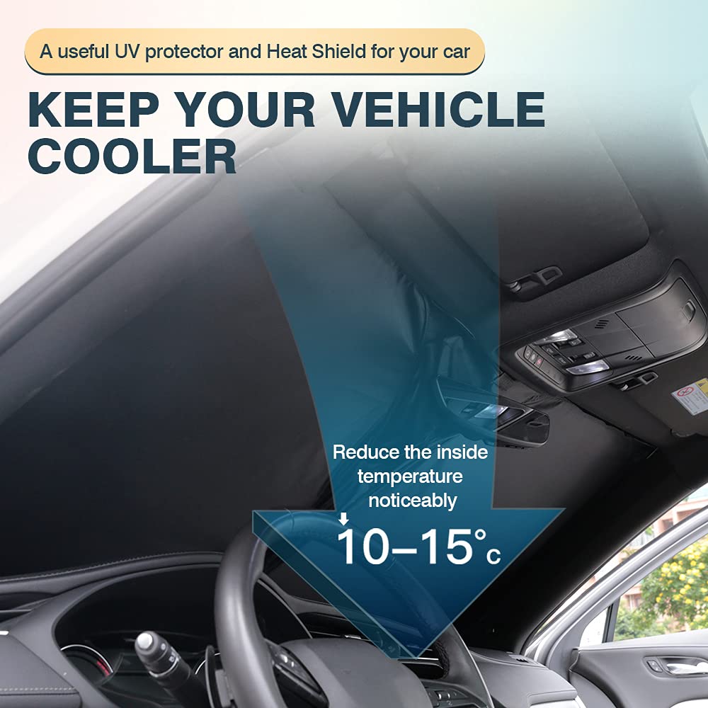 Cartist Windshield Sun Shade Fits For Ford Mustang Mach-E 2021 2022 2023 2024 2025 Accessories Foldable Car Front Window Sunshad