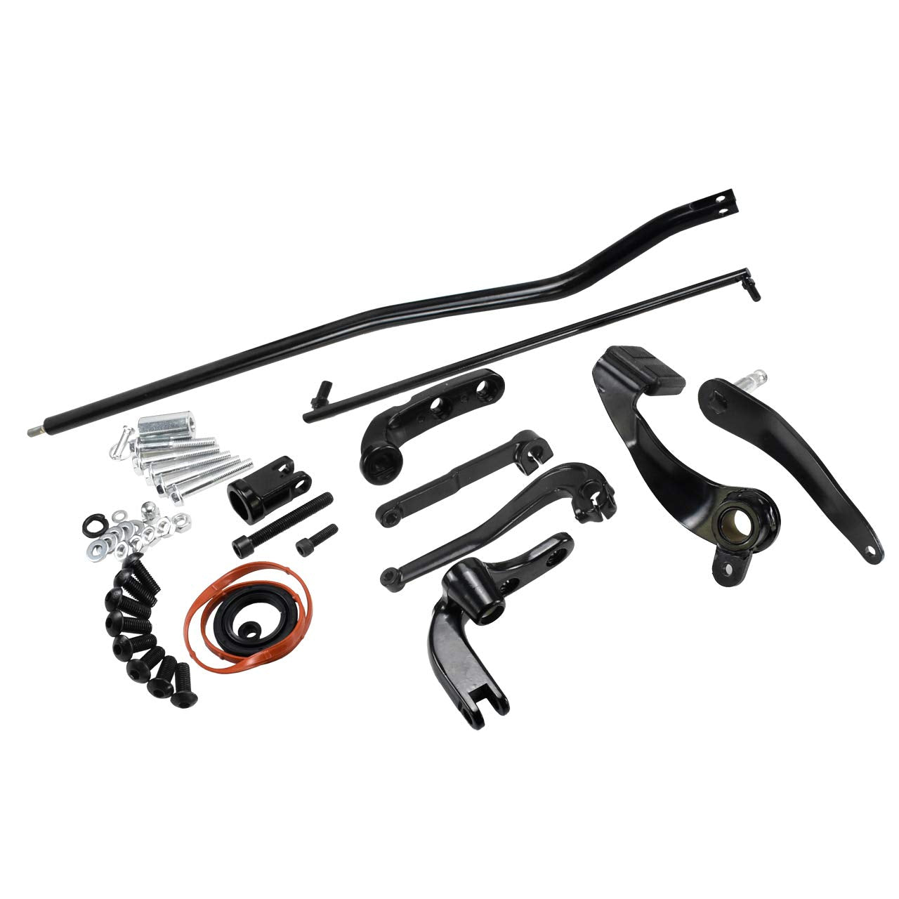 HDBUBALUS Motorcycle Forward Controls Pegs Levers Linkages Kit Set Fit for Harley Dyna Low Rider Fat Bob Street Bob Wide Glide F