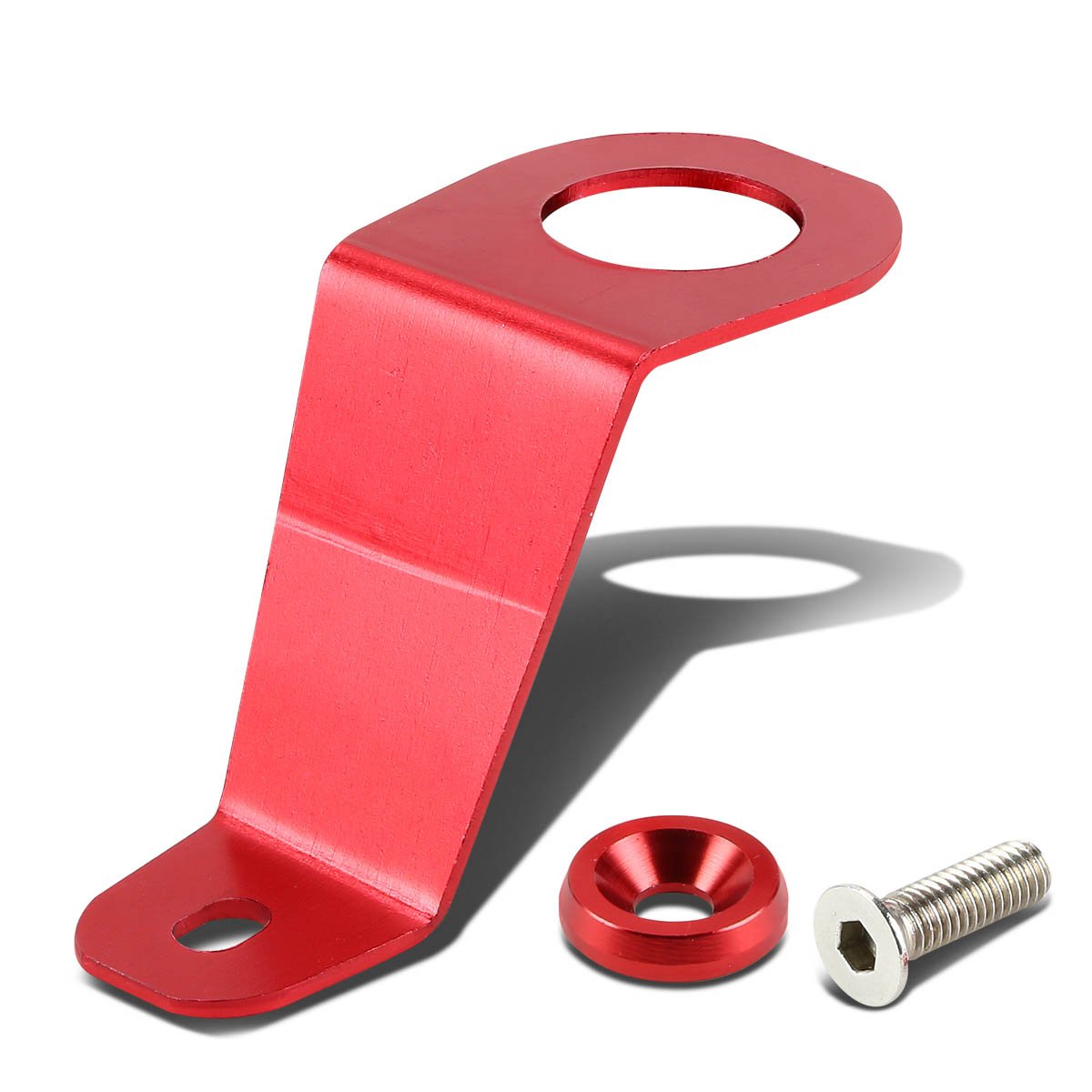 Compatible With Honda Civic Eg Billet Aluminum Radiator Stay Mount Bracket+Washer (Red)
