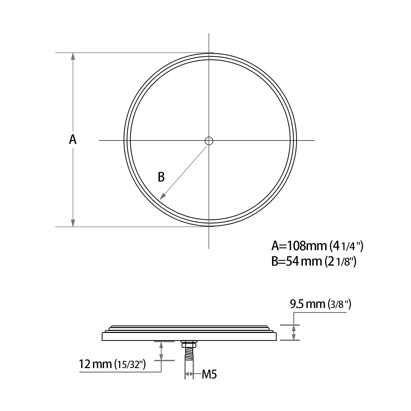 Mfc Pro 2Pcs 4.2 Inch Round Warning Reflectors For Car Truck Bike Boat Dock Trailer Van Lorry Bus Caravan (Red, 108Mm / Screw Mo