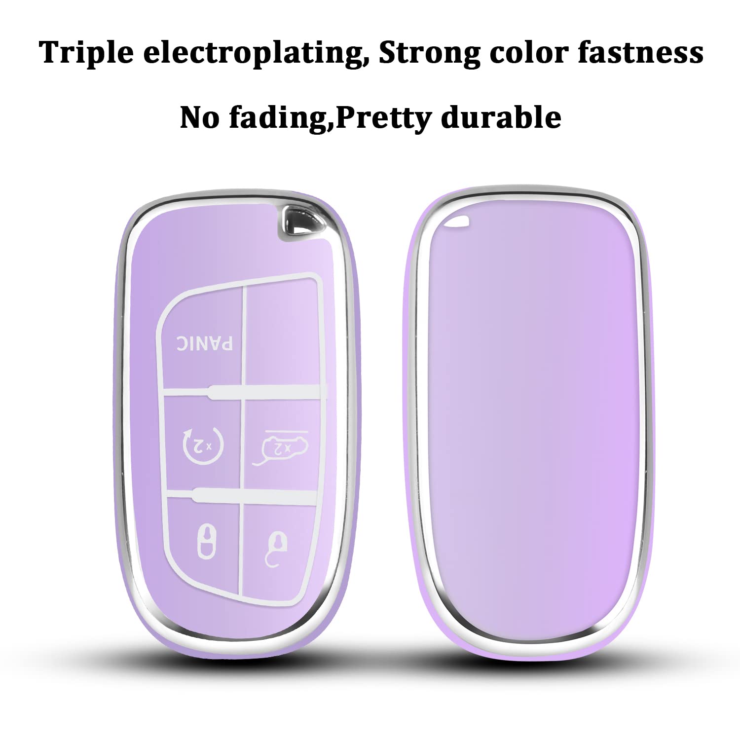 Qbuc For Jeep Key Fob Cover With Keychain Tpu Protection Key Case Compatible With Grand Cherokee Renegade Compass Smart Key