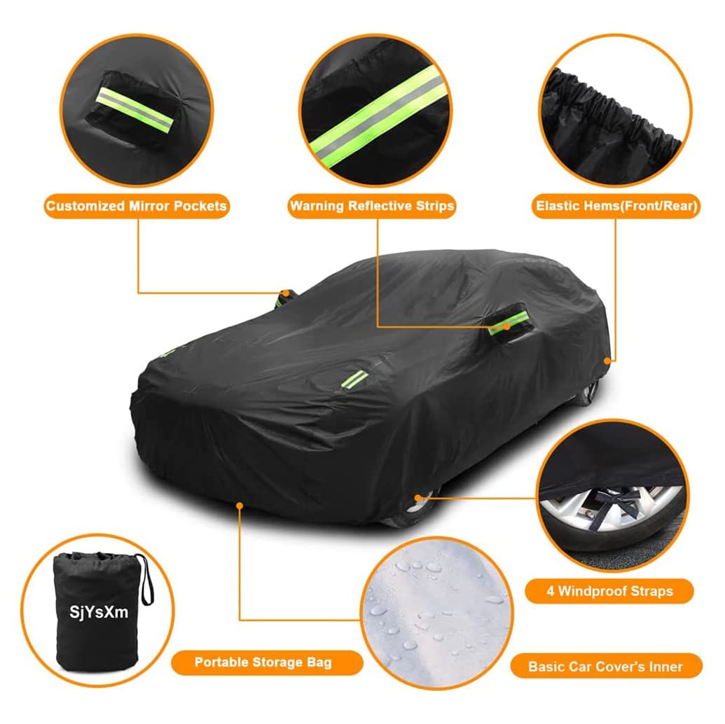 Sjysxm Waterproof Car Cover Compatible With Chevrolet Corvette C7 C6 C5 C4 1984-2019, All Weather Rain Snow Sun Covers With Refl