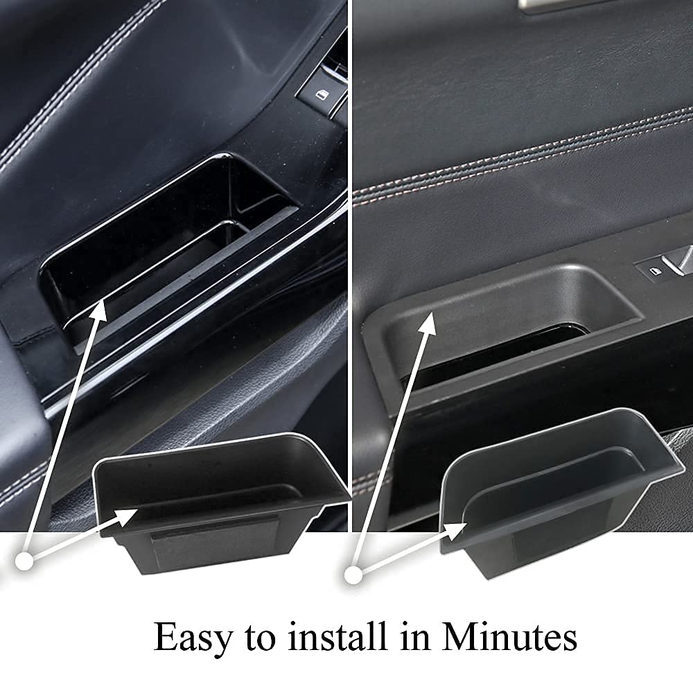 Vesul 4Pcs Door Grab Tray Door Organizer Compatible With Ford Explorer 2020 2021 2022 2023 2024 2025 Armrest Phone Container Han