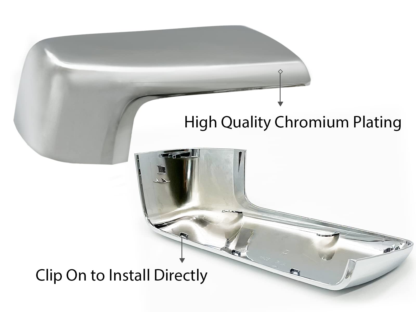 Apa Replacement Exterior Mirror Cover Fits 2019-2022 Silverado Sierra Top-Half Upper Part Chrome Passenger Right Side 84732162