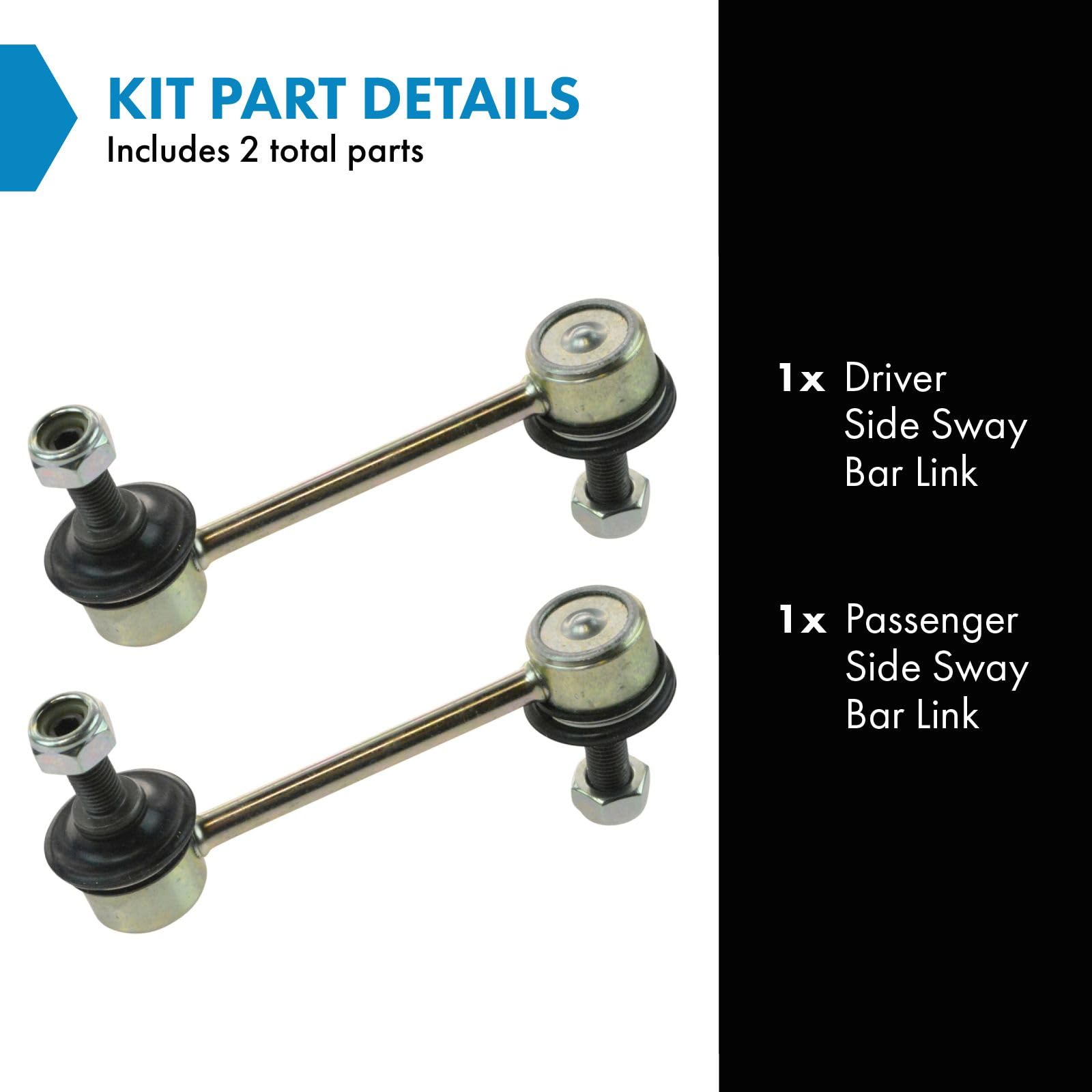 Trq Driver & Passenger Side Sway Bar Stabilizer Link Set Compatible With 1992-2000 Lexus Sc300 Sc400 2010-2013 Suzuki Kizashi 20