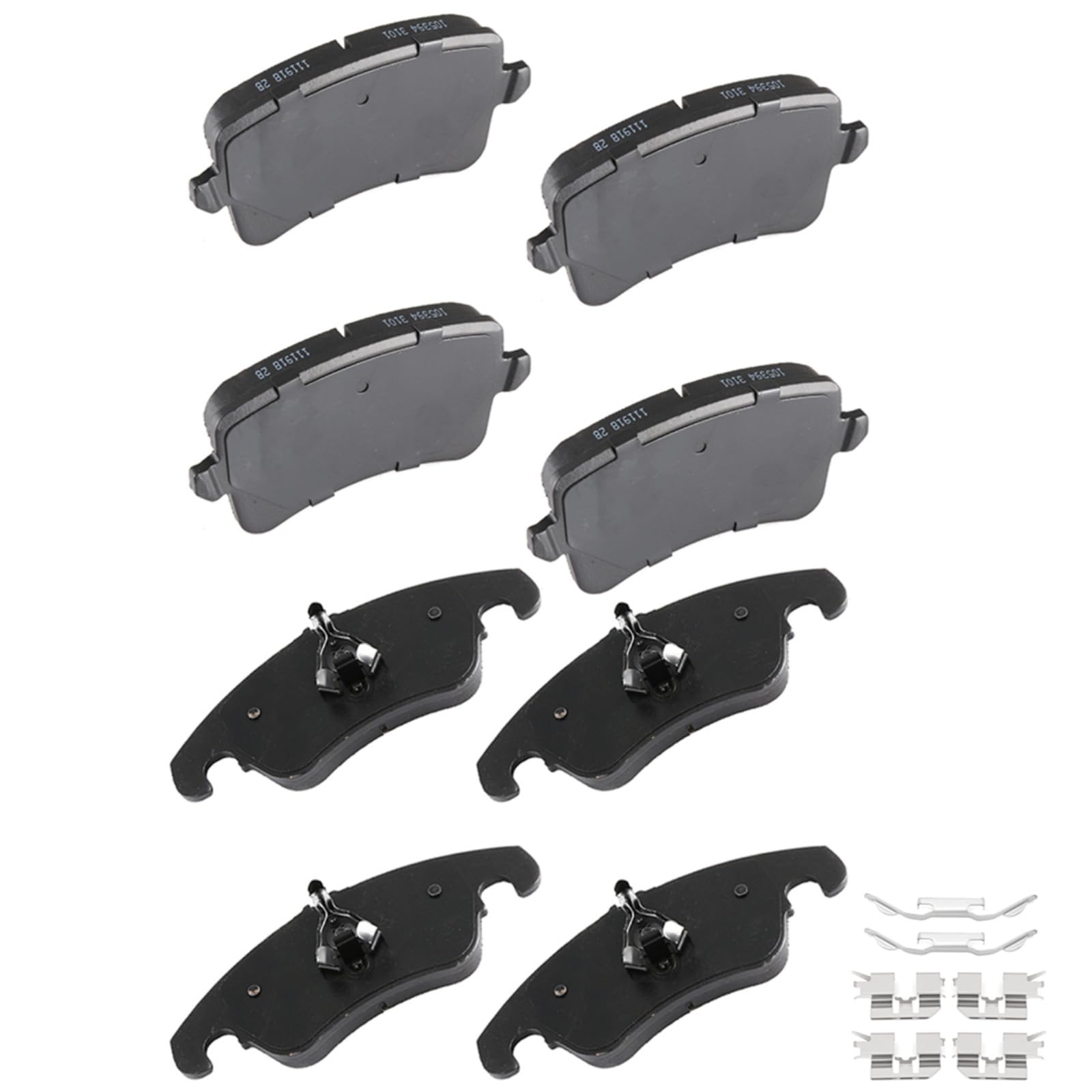 Automuto 8Pcs Front & Rear Semi-Metallic Disc Brake Pads Set D1386 D1322 For Audi A4 A4 Allroad A4 Quattro A5 A5 Quattro Allroad