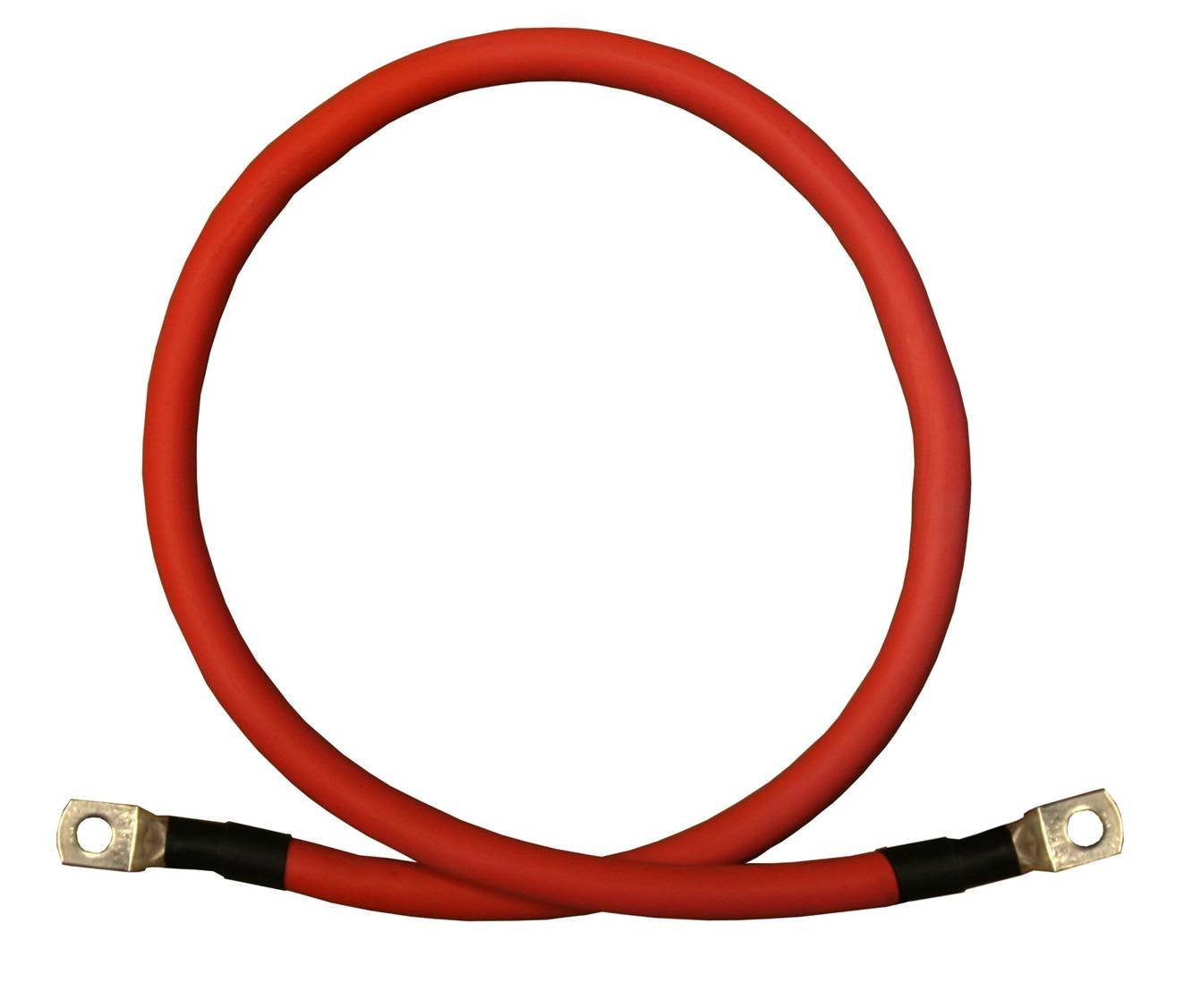 8 AWG 8 Gauge Single Red 2 feet w/ 5/16 + 3/8 Lugs Pure Copper PowerFlex Battery Inverter Cables for Solar, RV, Auto, Marine Car