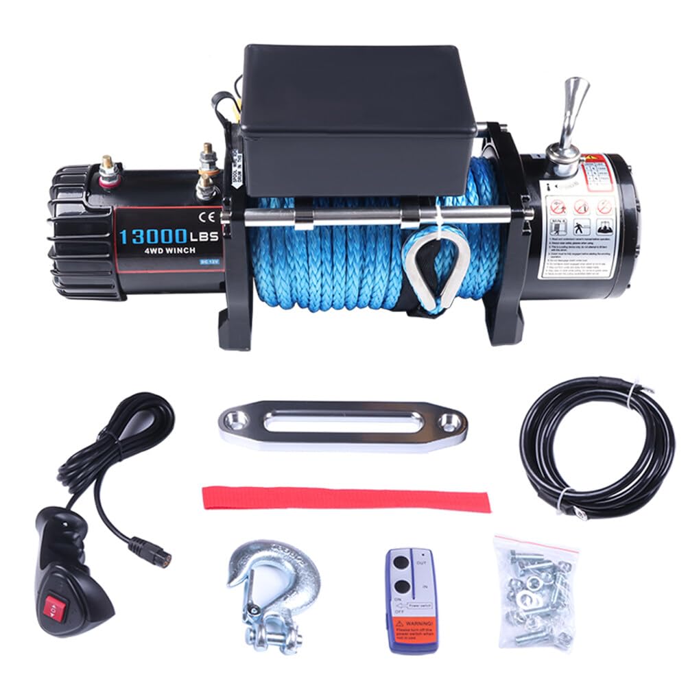 Scitoo - 12V 13000Lbs Electric Winch Synthetic Rope Truck For Jeep 13000Lb Trailer 4Wd