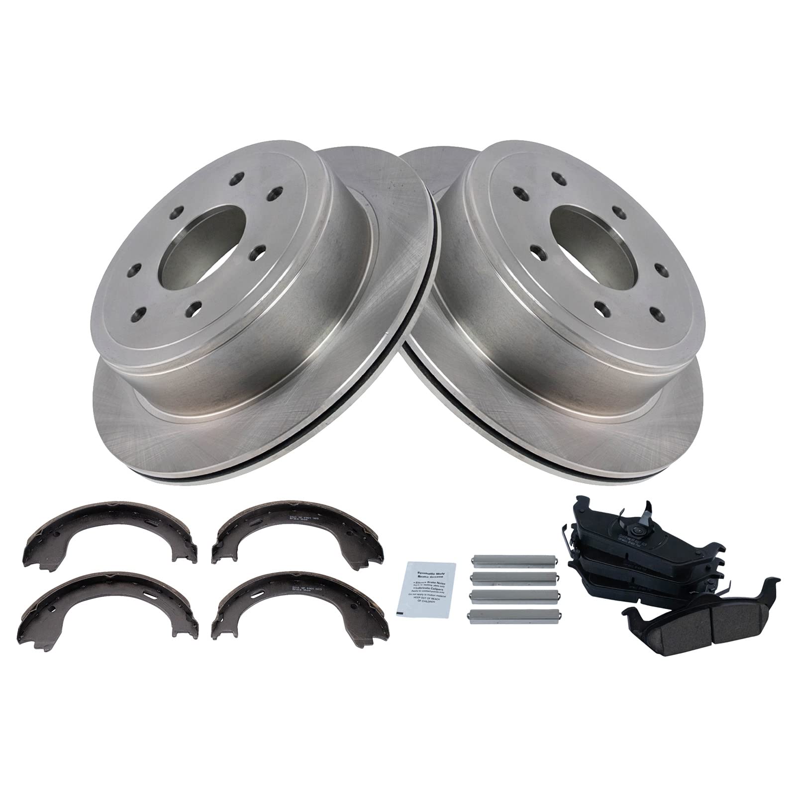 Trq Rear Ceramic Brake Pad & Rotor Kit Compatible With 2009-2010 Ford F-150