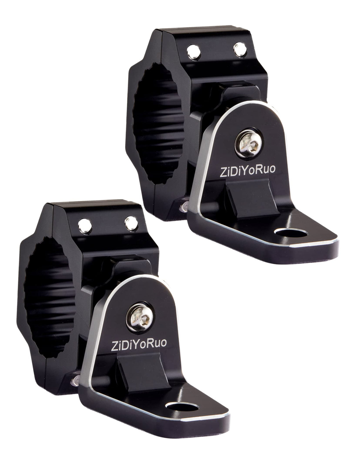 Zidiyoruo Utv Whip Light Mount Easy To Install On 1.75" To 2" Roll Bar, Aluminum Alloy Utv Light Mounting Bracket, 360° Rotation Adjustable Design Flag Bracket For Utv/Sxs (2Pcs Black)