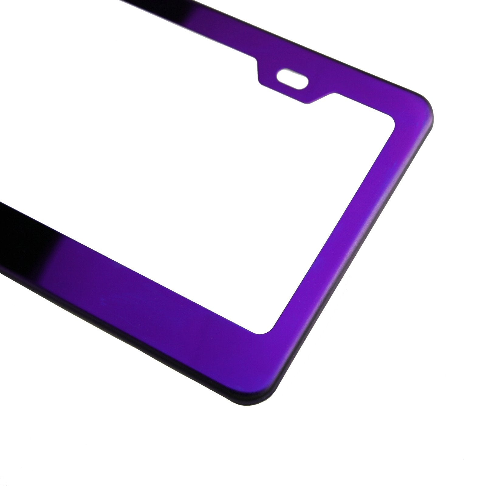 Polish Purple Chrome T304 Stainless Steel License Plate Frame Holder Front Or Rear Bracket With Aluminum Screw Cap