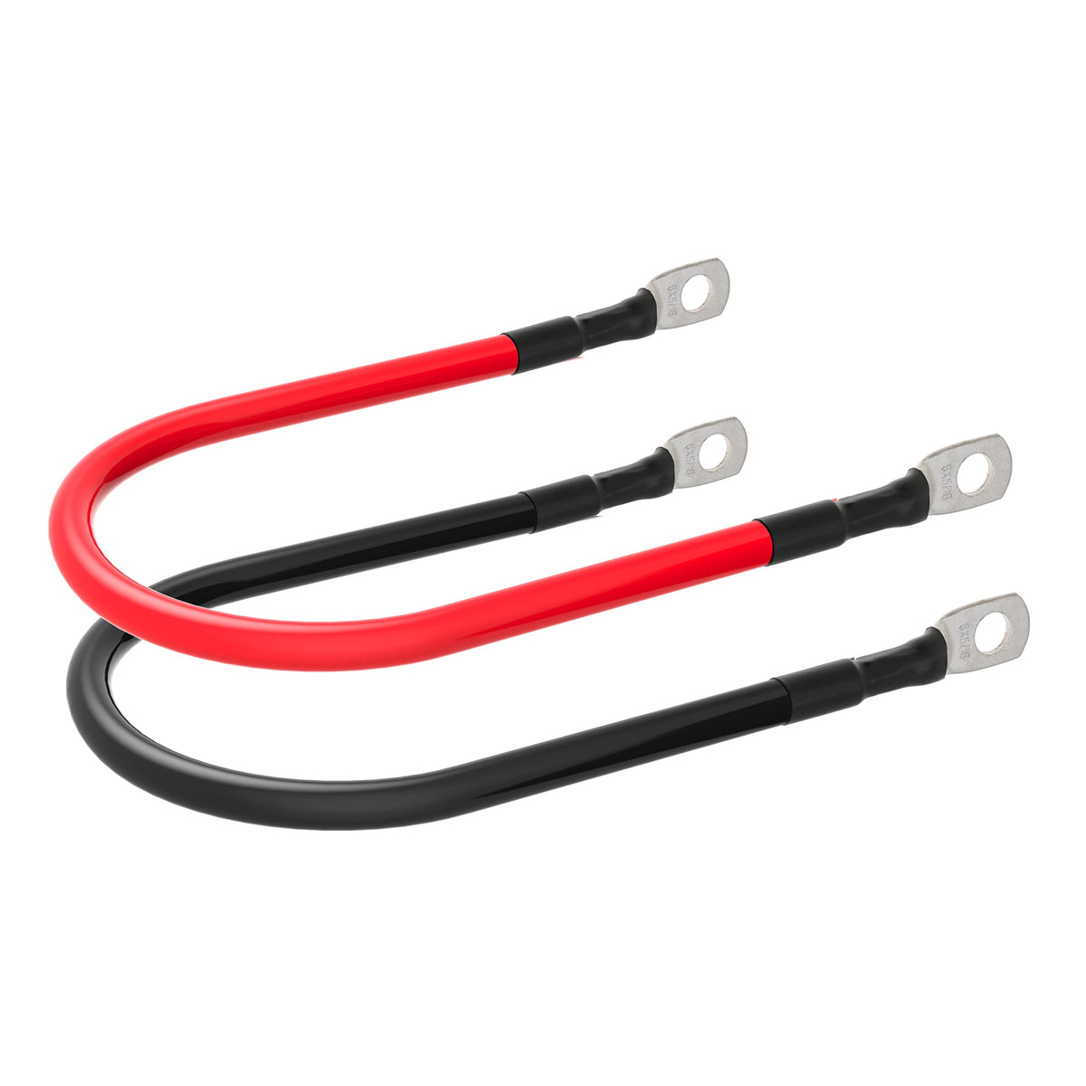 6 Awg Battery Cables 6 Gauge Battery Power Inverter Cable With 5/16 Inch Tinned Copper Lugs Both Ends For Solar Marine Boat Rv Car Motorcycle 2 Pcs (1Ft)