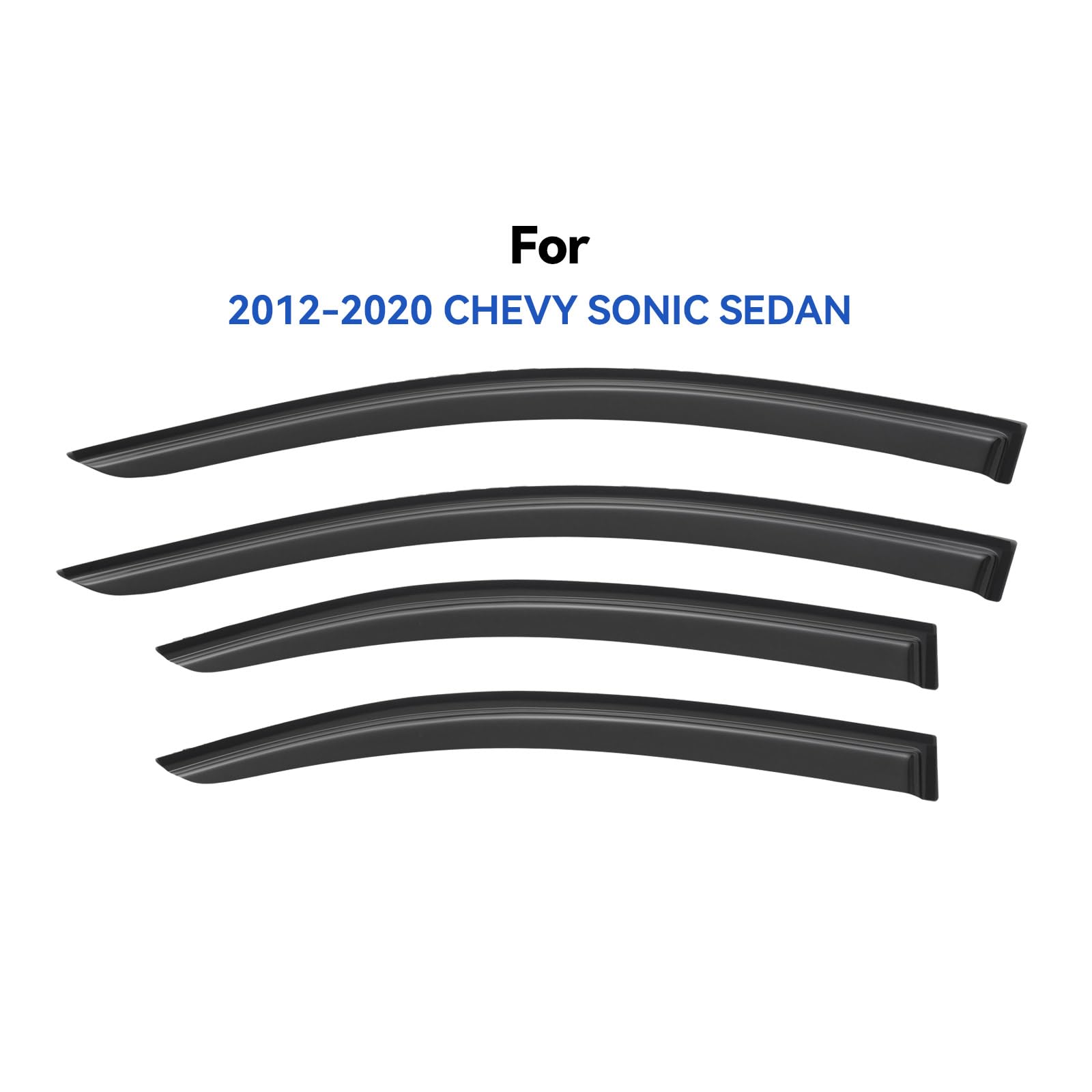 Window Visors Rain Guards For 2012-2020 Chevy Sonic Sedan, Out-Channel Window Vent Wind Deflectors Visors Shades For 12-20 Chevy