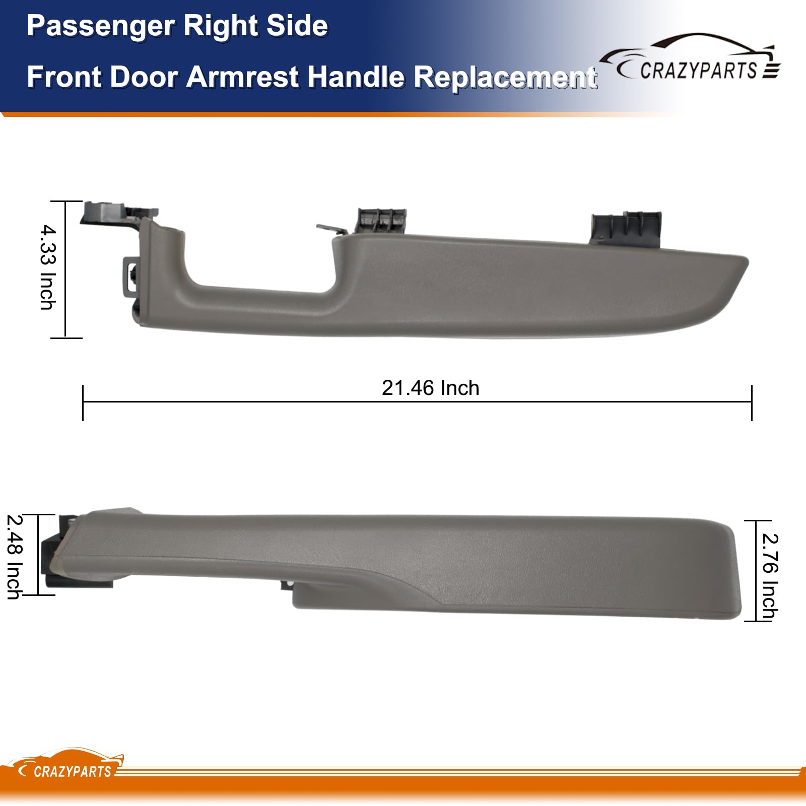 Crazyparts Right Passenger Side Front Door Armrest Handle Replacement Compatible With 1999-06 Chevy Suburban/Tahoe, Gmc Yukon/Av