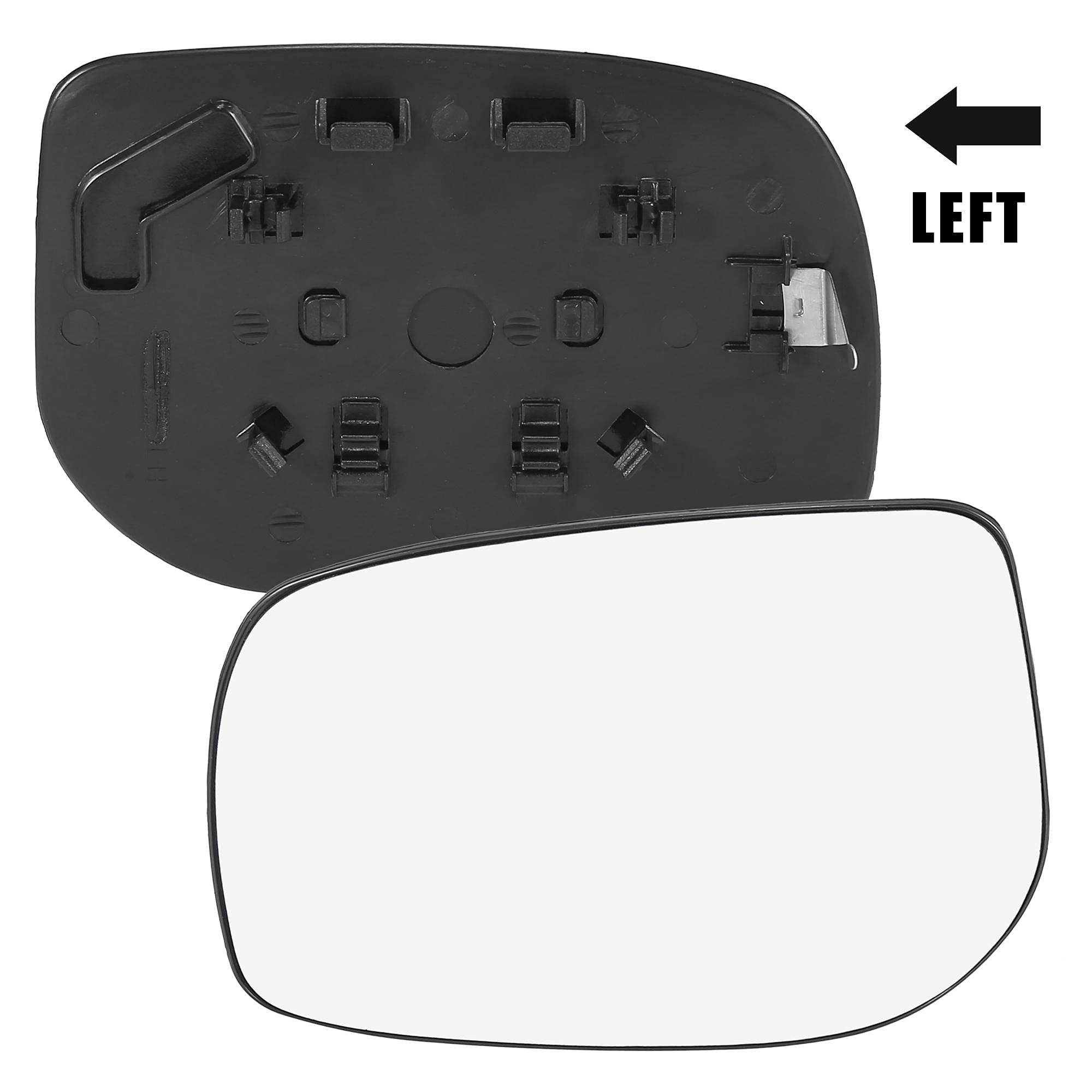 X AUTOHAUX Car Rearview Left Side Non-Heated Mirror Glass with Backing Plate 879090D210 for Toyota Yaris 2006-2012