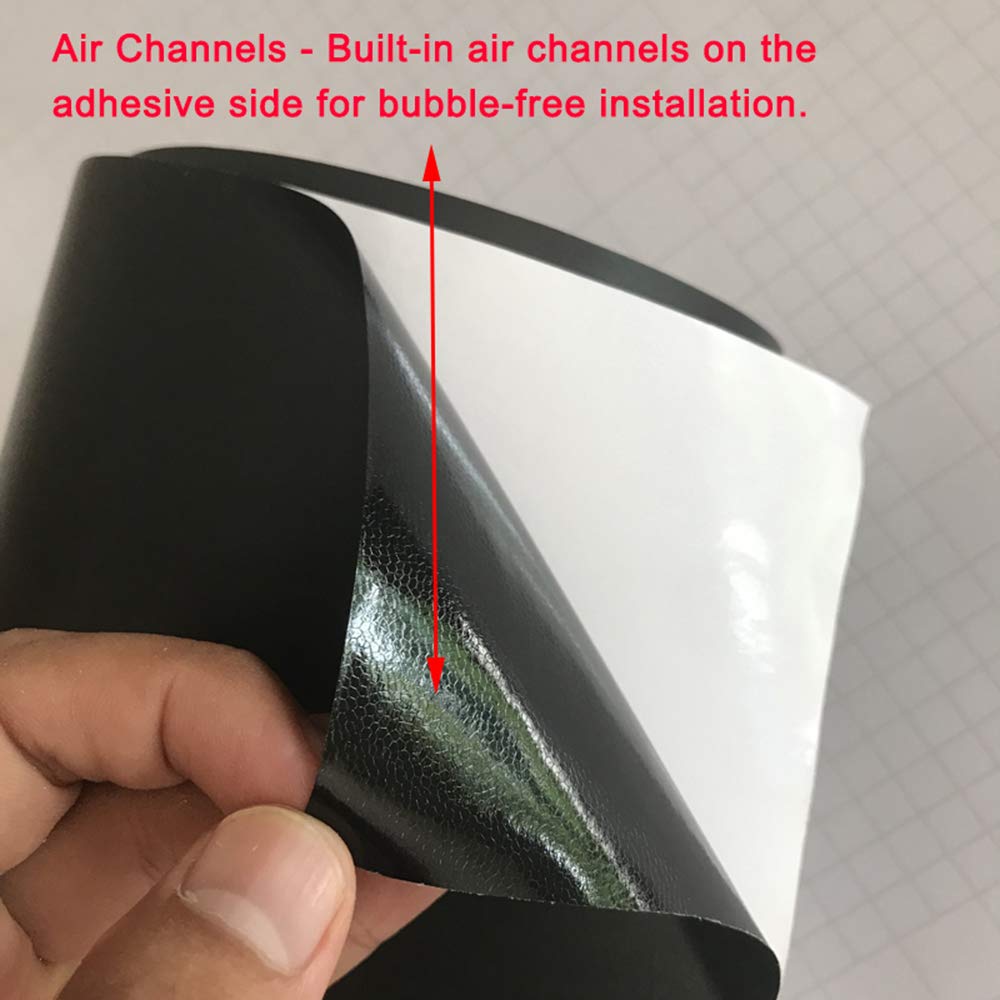 Lzlrun Matte Black Vinyl Wrap Self Adhesive Air Release Bubble - Outdoor Rated For Automotive Use - 1.5Ft X 5Ft Knife + Hand Tool
