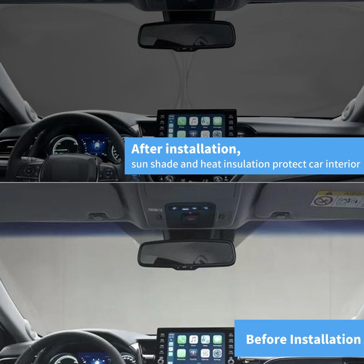 Hohuigo Windshield Sun Shade For Toyota Camry 2024 2023 2022 2021-2018 Accessories Front Window Sunshade Fit Le Xle Hybrid Se Xs