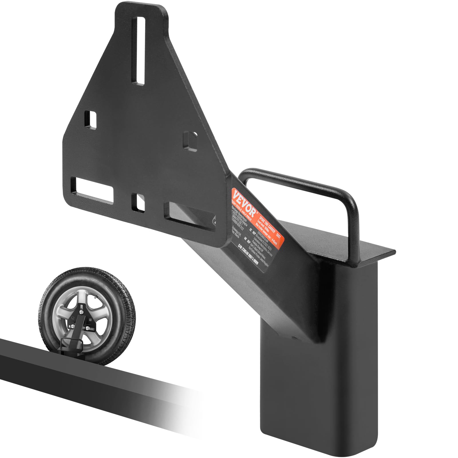 VEVOR Spare Tire Carrier, Trailer Spare Tire Mount, 160 lbs Capacity, Utility Trailer Accessories Fits Most 4 & 5 & 6 & 8 Lugs W