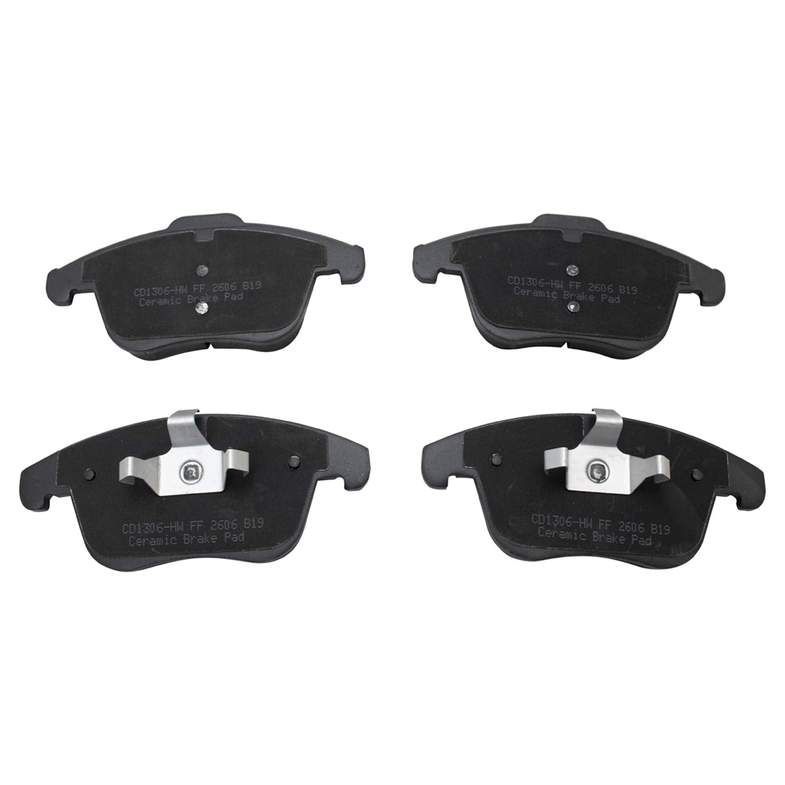 TRQ Front Posi Ceramic Brake Pad Kit Set Compatible with 2008-2015 LR2 / 2012-2015 Range Rover Evoque / 2011-2018 S60 / 2007-201
