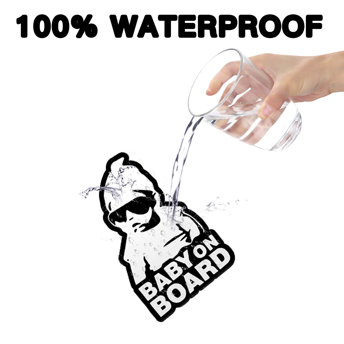 Baby On Board Sticker For Cars (2 Pcs) Baby On Board Sign Decal No Need For Suction Cup Or Magnets Strong Adhesive/Removable/Ref