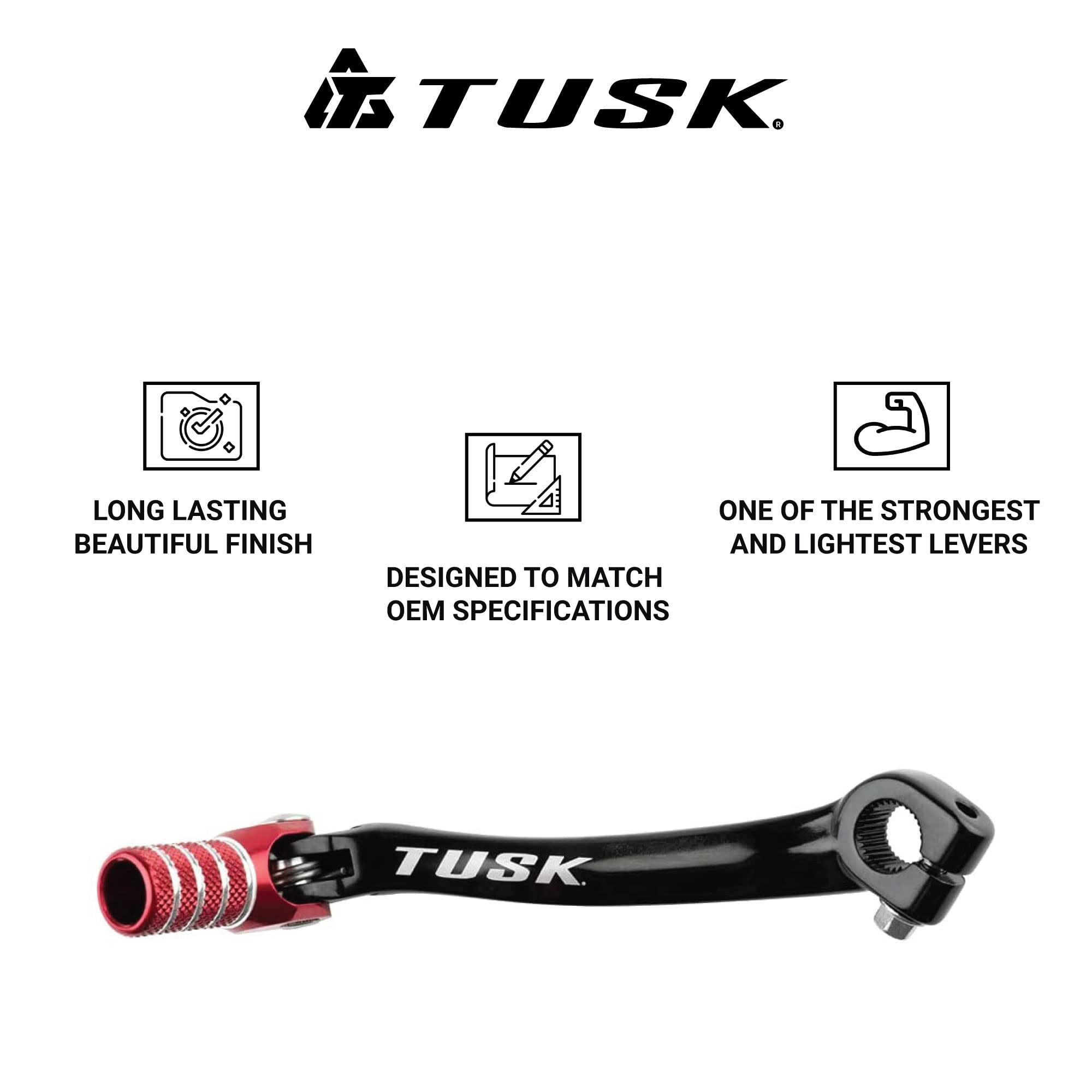 Tusk Folding Shift Lever Black/Red Tip - Fits: Honda Crf100F 2004-2009