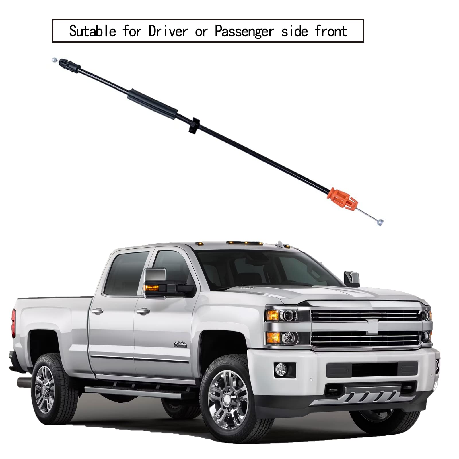 25.8'' Door Latch Cable, Inside Door Handle Latch Release Cable Compatible with 2007-2014 Chevy Tahoe Sierra Yukon Silverado Esc