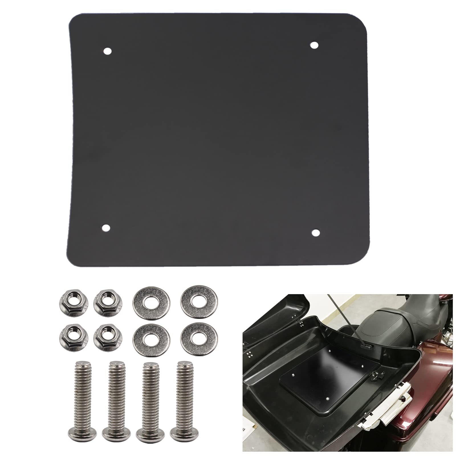 Tour Pack Plate, Inner Metal Base Plate Kit, Laser Cut Fit For 2014+ Harley Touring Razor Chopped King Tour Pak