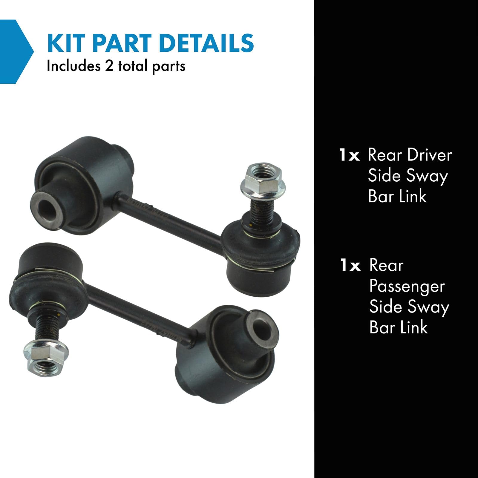 Trq Rear Sway Bar Stabilizer Link Set Compatible With 2013-2016 Scion Fr-S 2013-2019 Subaru Brz 2008-2016 Impreza 2010-2019 Lega