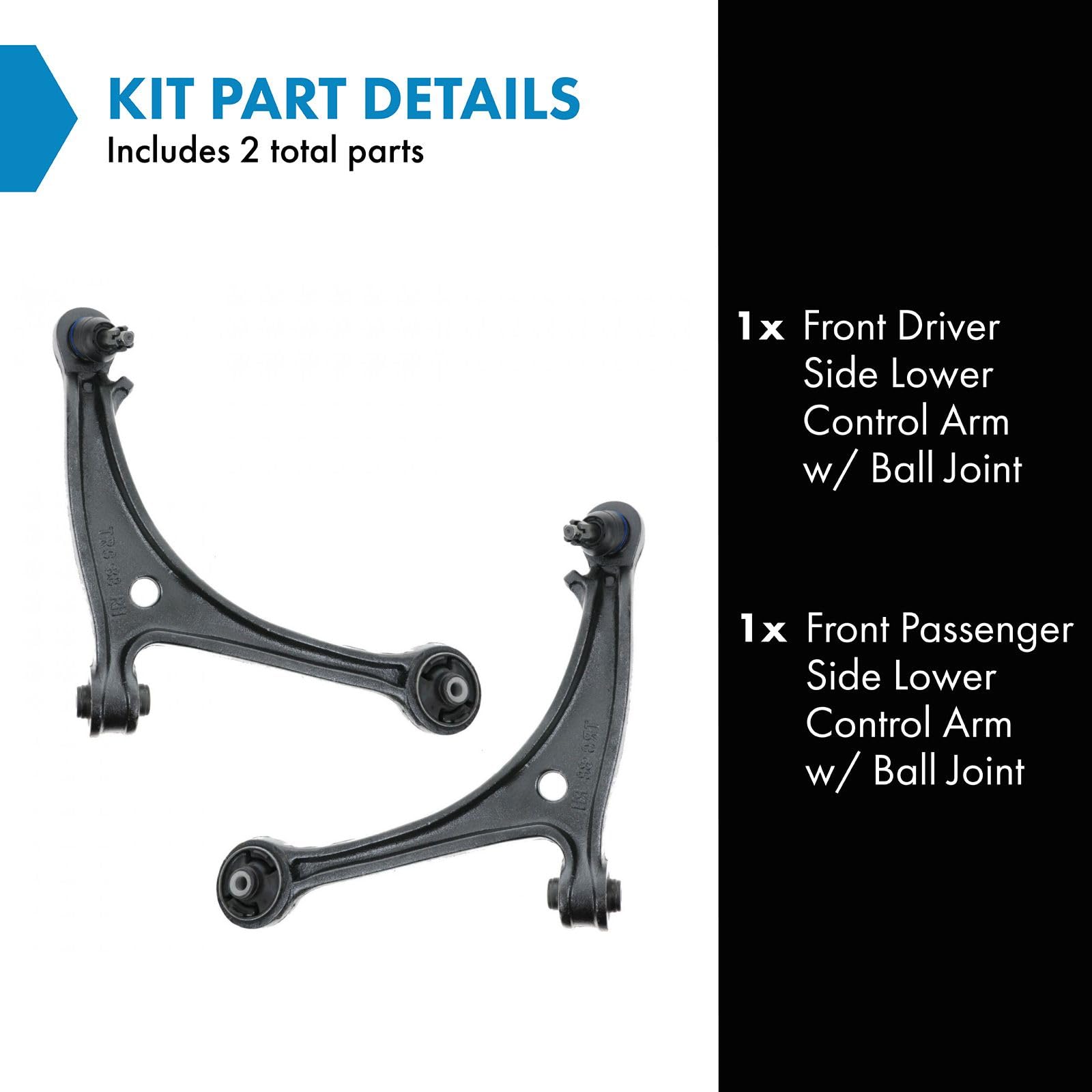 Trq Front Lower Control Arm With Ball Joint Set Compatible With 2005-2006 Honda Odyssey