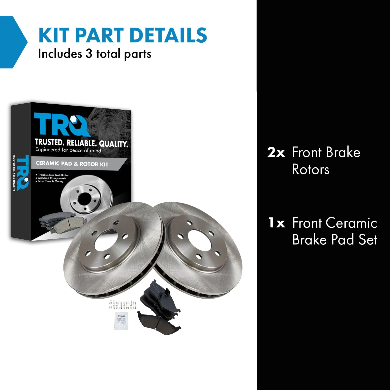 Trq Front Ceramic Brake Pad & Rotor Set Kit For Dodge Plymouth Van