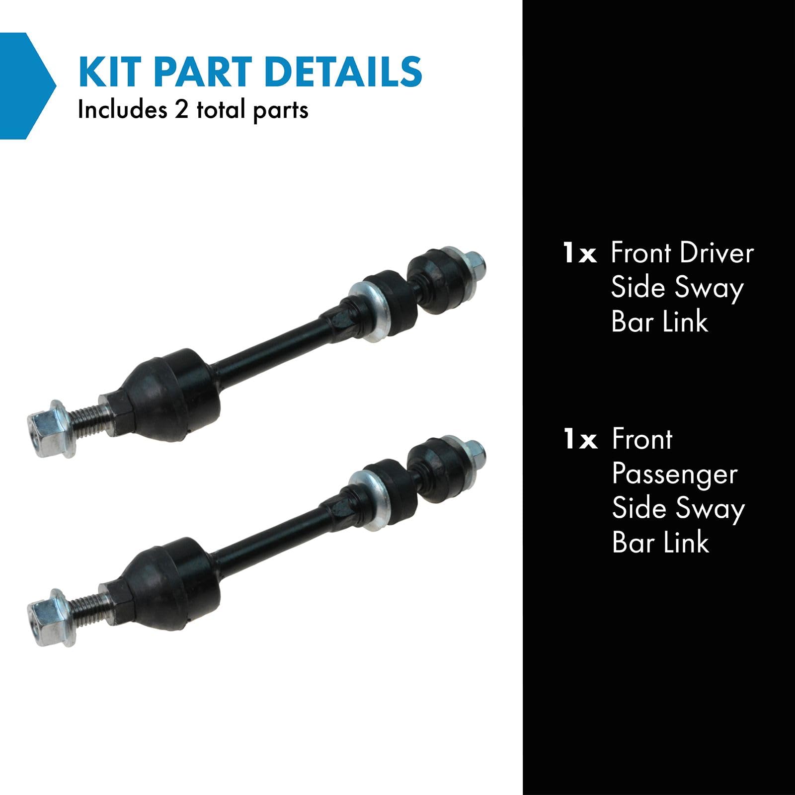 Trq Front Sway Bar Stabilizer Link Set Compatible With 2005-2008 Ford F-150 2006-2008 Lincoln Mark Lt