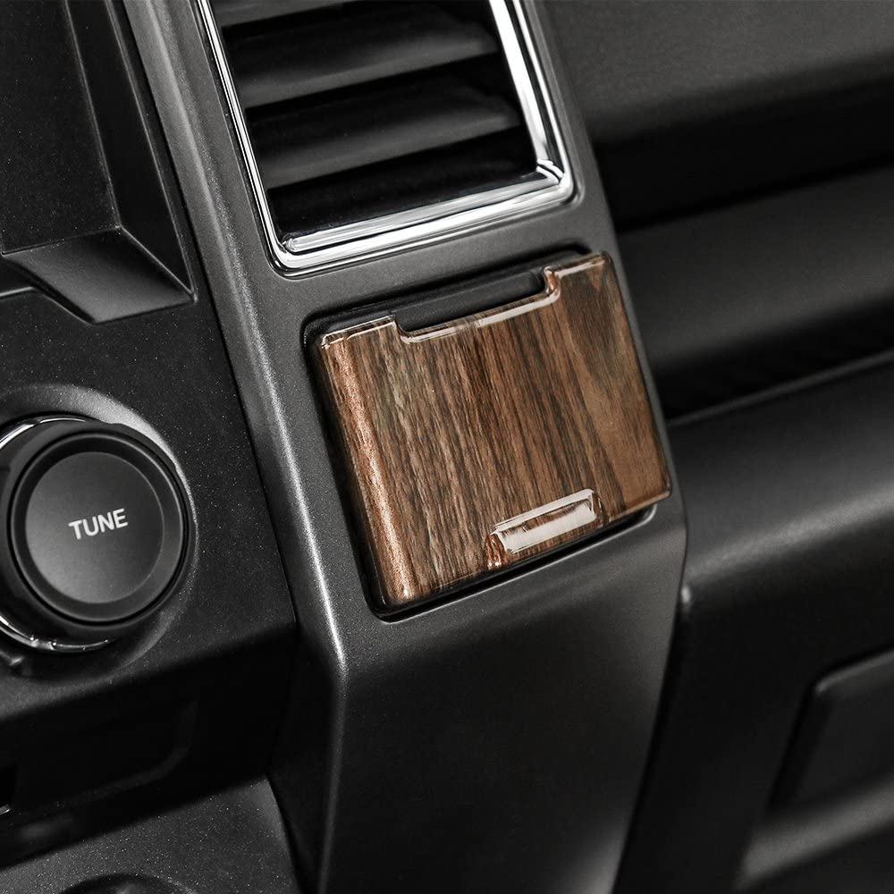 Voodonala Wood Grain Central Electrical Outlet Socket Trims for Ford F150 2015 2016 2017 2018