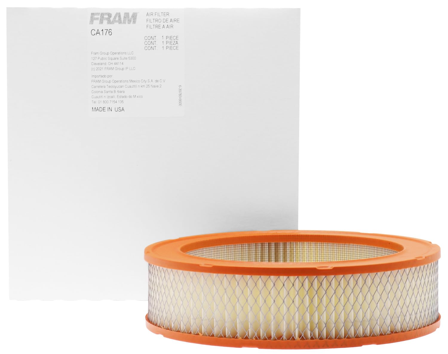 Fram Extra Guard Ca176 Replacement Engine Air Filter For Select Gmc, Chevrolet, Pontiac, Checker And Volvo Models, Provides Up To 12 Months Or 12,000 Miles Filter Protection
