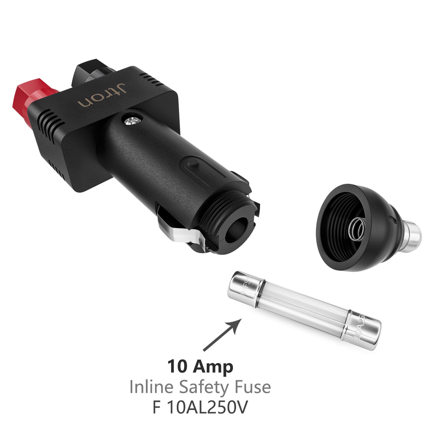 Jtron Dc 12V 10A Male Cigarette Lighter Plug With Power Wiring Cable Car To Take Power Black Power Cord For Inverter