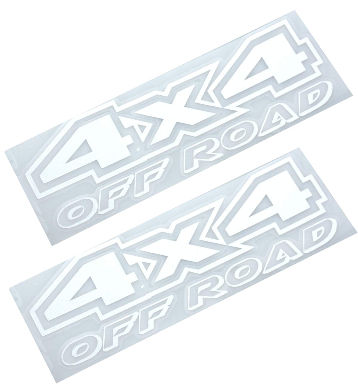 2Pcs 4X4 Offroad Decals, Brushed Print Effect Black Vinyl Replacement Stickers For F150 Gmc Sierra Chevy 1500 2500 Chevrolet Silverado (White)