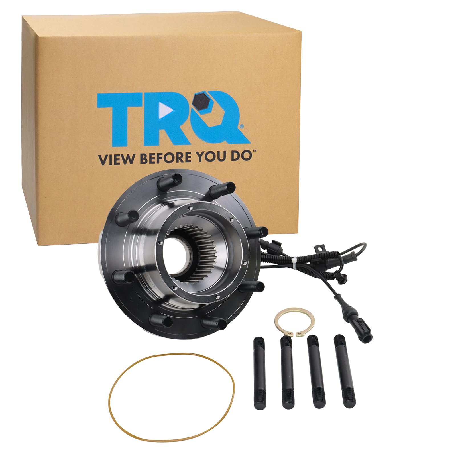 Trq Front Wheel Bearing & Hub Assembly 4Wd With Abs Sensor Compatible With 2005-2009 Ford F-250 Super Duty 2005-2010 F-350 Super