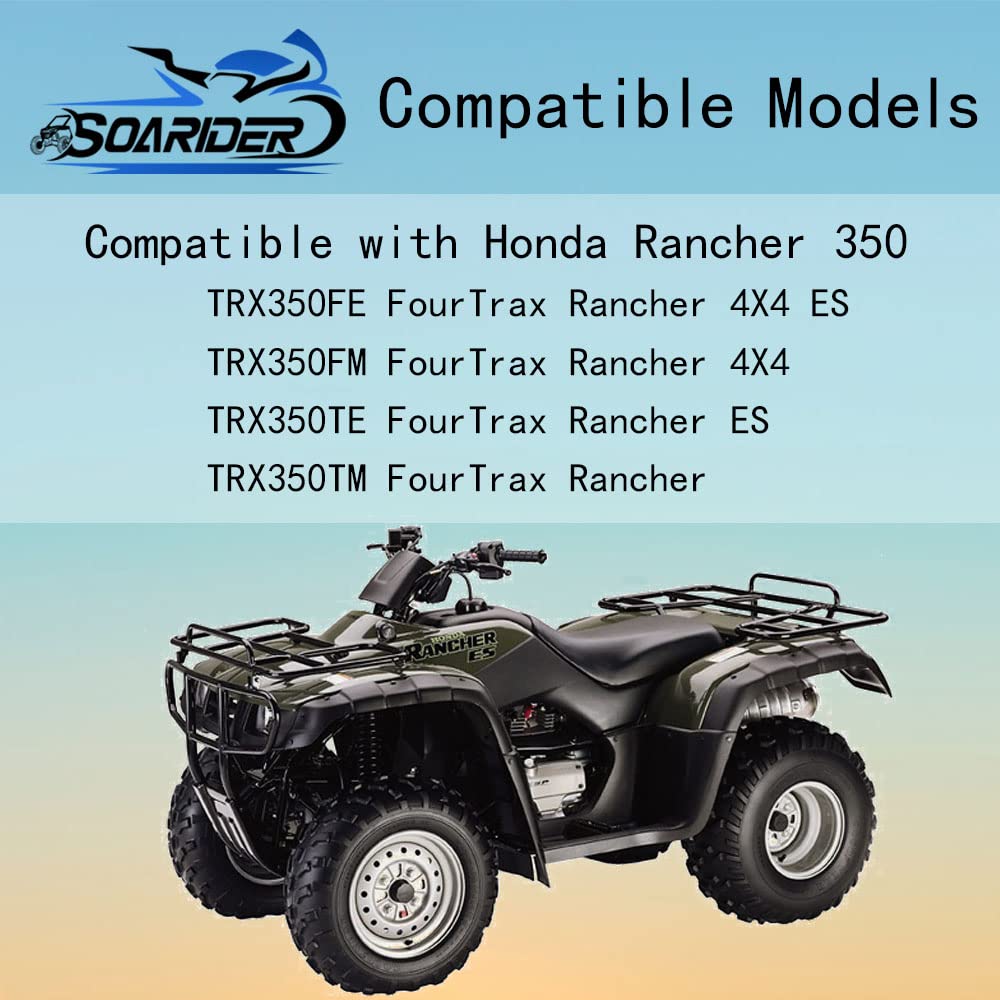 Soarider Starter Motor & Solenoid Relay fit for Honda 350 Fourtrax Rancher TRX350FE TRX350FM TRX350TE TRX350TM 2000-2006, replac