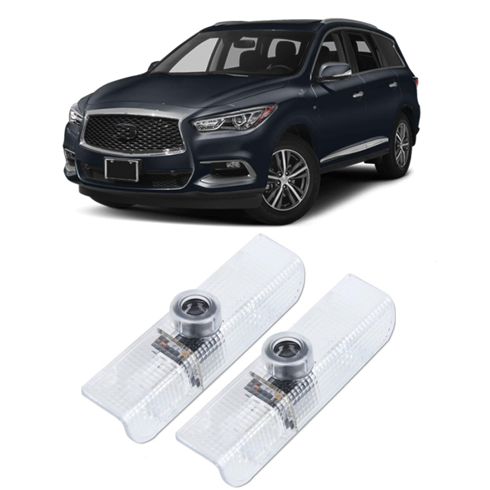 Jfsotls Never Fade Car LED Door Logo Projector Ghost Shadow Light, Compatible with QX56 2004-2010 QX60 2014-2017 JX35 2013-2017 
