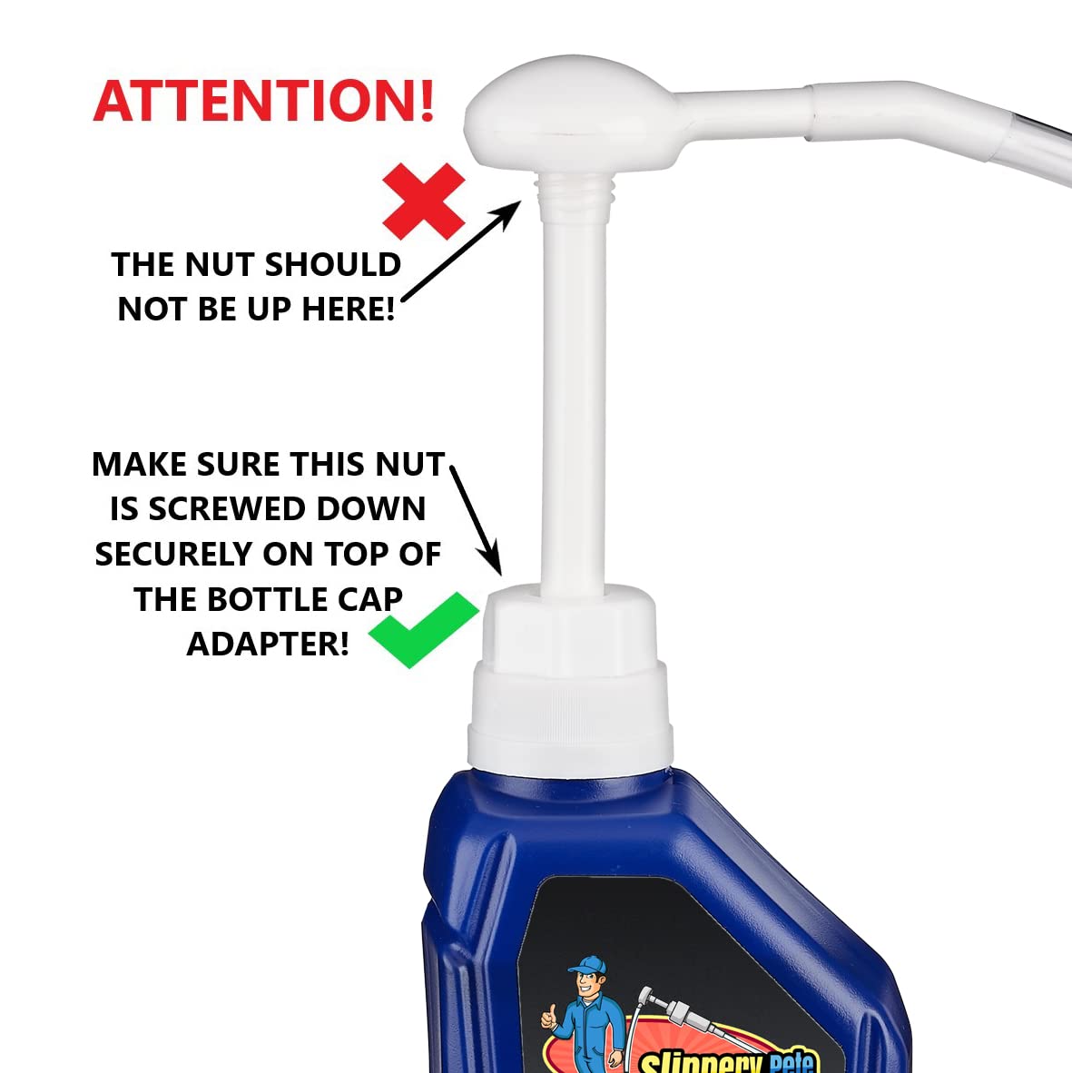 Slippery Pete Fluid Pump For Gallon Bottles And Wide Mouth Quart Bottles (Not For Standard Quart Bottles) - Transfer Gear Oil, Transmission And Differential Fluid, Antifreeze With This 30Cc Hand Pump