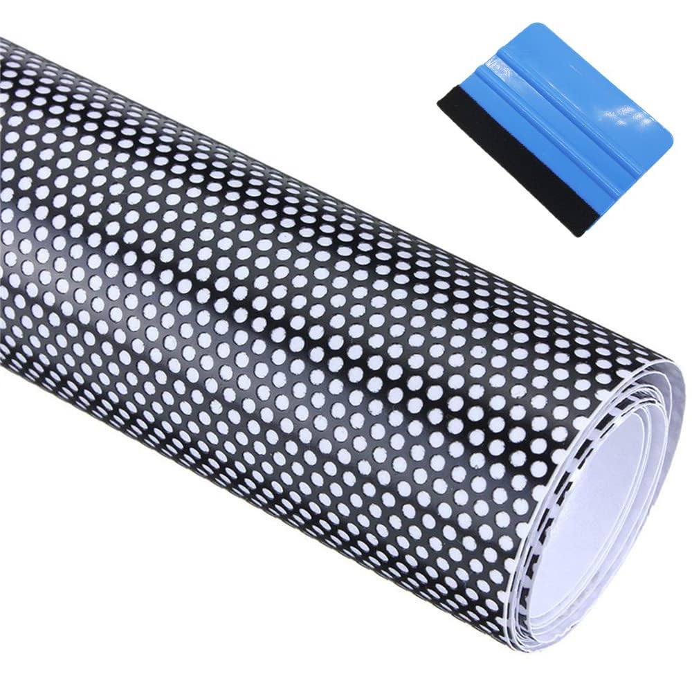 Vinyl Film One Way Vision Privacy Film Wrap Car/Home Window Film Sticker Decals Come Black Perforated (45Cm X 150Cm)