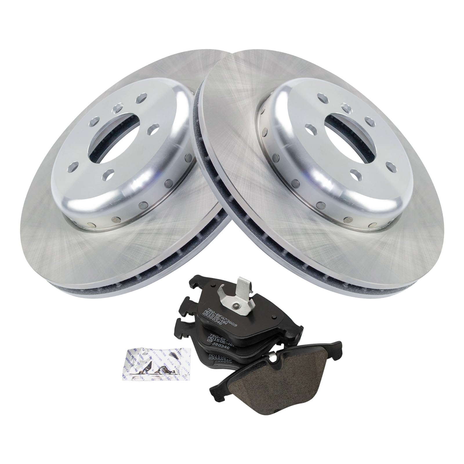 Trq Front Brake Pad & Rotor Kit Semi-Metallic Compatible With Bmw
